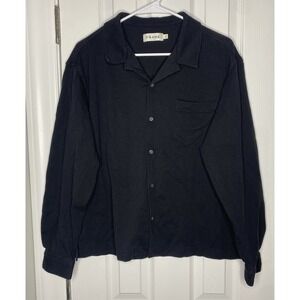 Frame Men's Long Sleeve Button Front Shirt Black Size Medium
